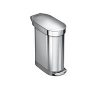 Poubelle étroite à pédale 45L code N inox - - Argent - Inox
