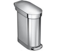 Poubelle étroite à pédale 45L code N inox - Simplehuman - Argent - Inox Argent G