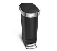 Poubelle Etroite à pédale et rebord 40L code N noire