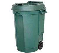 Poubelle extérieure avec roues et poignée 110 litres - Vert