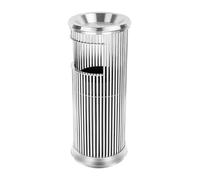 Poubelle extérieure cylindrique Trash Can, verticale en acier inoxydable avec dessus Ashtray Trash, conteneur de déchets commerciaux pour usage intérieur et extérieur (argenté)