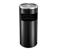 Poubelle extérieure en acier inoxydable avec cendrier | Conteneur à déchets d'affaires avec couvercle pour extérieur, intérieur, patio, jardin, arrière-cour, cour, commercial, hôtel