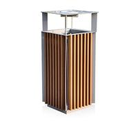 Poubelle extérieure Poubelle carrée extérieure avec cendrier supérieur et récipient de recyclage en métal mince intérieur amovible Poubelle commerciale Conteneur à déchets de jardin