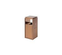 Poubelle extérieure Poubelle d'hôtel commerciale Lobby Poubelle verticale en acier inoxydable avec cendrier Poubelle de jardin (Pas de cendres sur le dessus : 29 x 29 x 72 cm)