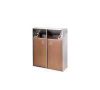 Poubelle extérieure Poubelle extérieure en acier inoxydable Hall d'hôtel Poubelle verticale Porte d'ascenseur Boîte à peler Conteneur à déchets de jardin (Gold)