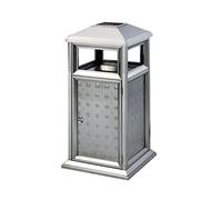 Poubelle Extérieure Poubelle Extérieure En Fonte En Aluminium Longue Poubelle Cylindrique Avec Cendrier Convient Pour Bureau Hôtel Centres Commerciaux Poubelle De Jardin(C)