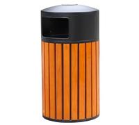 Poubelle extérieure Zone pittoresque Poubelle Extérieur en acier inoxydable Stockage Bois massif Baril cylindrique Parc Grande Taille Coquille sanitaire Conteneur de déchets de jardin