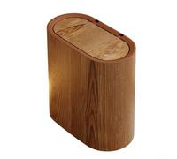 Poubelle fine conçue avec précision avec couvercle pour les espaces restreints, y compris les zones sous l'évier et les coins de couloir en utilisant une construction en polypropylène (grain de bois)