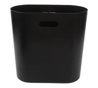 Poubelle fine et efficace avec couvercle pour espaces de vie compacts, dimensionnellement optimisée, structure en plastique, mouvement contrôlé du couvercle, esthétique minimaliste (noir)