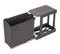 Emuca Poubelle à fixation inférieure avec extraction automatique 30 L Gris anthracite G