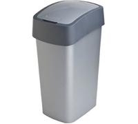Poubelle Flip Bin en polypropylène 50L argenté et anthracite