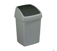 Poubelle grise avec couvercle basculant Delta 10 litres