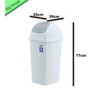 Poubelle Inclinaison Plastique europa 65L Olive avec Couvercle Blanc Et Noir