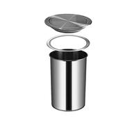 Poubelle Intégrée De Comptoir avec Couvercle à Rabat D'équilibre, Poubelle D'armoire avec Couvercle Pivotant, Poubelle Cuisine Ronde Métal Acier Inoxydable, Petit Couvercle Goulotte à Déchets