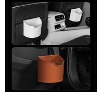 Poubelle intégrée de voiture avec doublure imperméable amovible, couche intérieure en ABS, double couche extérieure enveloppée de cuir, rangement compact pour porte de voiture ou poche de siège (rouge