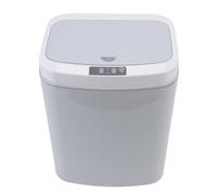 Poubelle intelligente 16 L, induction infrarouge, bouton de commande, silencieux, poubelle automatique pour la maison, grise