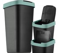 Poubelle KADAX avec couvercle oscillant, 25 L, vert/noir
