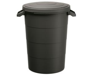 Poubelle Kede 80L jardin déchets plastique recy ouvercle noir