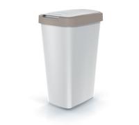 Poubelle KEDEN COMPACTA Q 45 litres NSAB45-WG5C_427C - Gris cendré avec cadre marron clair