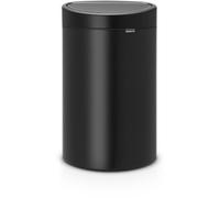 Brabantia 114946 Touch Bin Poubelle unie Acier Inoxydable/Plastique Noir Mat 30,2 x 43,5 x 76,5 cm 40 L