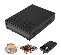 Poubelle Marc de Café, 35 x 25 x 8 cm Knock Box Boîte à Frapper en Acier Inoxydable pour Machine à Porte-filtre à Expresso Grand Tiroir D'infusion pour Café Vivant, Noir