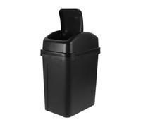 Poubelle Ménagère à Couvercle Pivotant en PP Noir, Grand Ouverture | Style Moderne et Simple, Structure Robuste, Format Peu Encombrant, pour Bureau, Étudiants et Salon