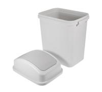 Poubelle Ménagère à Couvercle Pivotant, Petite, en Plastique PP Blanc | Ouverture Large, Surface Intérieure Lisse, pour Paquet et Déchets Plastiques, Usage Placard et Cabinet