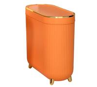 Poubelle ménagère - Corbeille étroite et compacte - Poubelle de salle de bain élégante avec couvercle pour petites salles de bain - Poubelle fine pour les espaces restreints