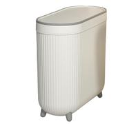 Poubelle ménagère - Corbeille étroite et compacte - Poubelle de salle de bain élégante avec couvercle pour petites salles de bain - Poubelle fine pour les espaces restreints