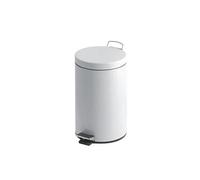 Poubelle métal 3 litres ronde à pédale blanche - blanc - nc