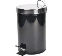 Douceur d'Intérieur Poubelle à pédale Metalia 3 l – métal noir uni
