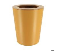 POUBELLE METAL EVASEE AVEC COUVERCLE BAMBOU 5L - MOUTARDE/BAMBOU