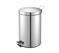 Poubelle métal inox à pédale ronde, 5 litres