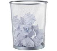 Relaxdays Poubelle métal maille Corbeille à papier bureau treillis métallique 20 litres, 30 cm Ø, hauteur 35 cm, argenté