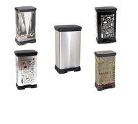 Poubelle métallisé avec pédale de Curver quatre motifs électroménager cuisine