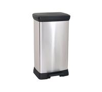 Poubelle métallisé avec pédale de Curver quatre motifs électroménager cuisine