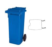 Poubelle MGB 80 litres, avec anneau de serrage pour sacs poubelle, bleue