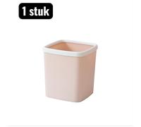 Poubelle Mini Carrée, Rose, Pour Bureau Et Chambre, Design Compact Économie Espace