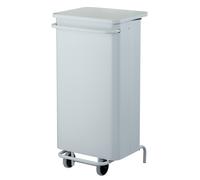 Poubelle mobile à pédale 110 L blanc Rossignol