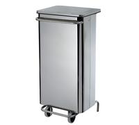 Poubelle mobile à pédale 110 L Inox Rossignol