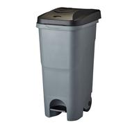 ROULY ROSSIGNOL Poubelle mobile à pédale, Capacité 85L, Idéal pour le tri, Poubelle grande contenance, pour garage