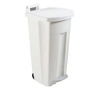 Poubelle Mobile à Pédale Plastique 90L Blanc Rossignol Professonnel G
