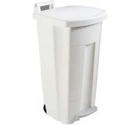 Poubelle Mobile à Pédale Plastique 90L Blanc Rossignol Professonnel G