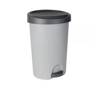 Poubelle moderne en plastique avec pédale 30 litres - Gris Clair
