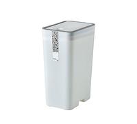 Poubelle multifonctionnelle 12 l à fente pressée ménagère salon cuisine avec couvercle grande capacité toilettes salle de bain poubelle pour bureau (blanc)