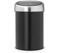 Brabantia Poubelle Touch 364440 – Acier inoxydable/plastique Argent/Noir 3 L 40,1 x 22 x 26,9 cm
