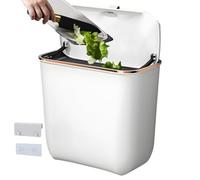 poubelle murale - Conteneur à compost compact de 7 litres, poubelle équipé d'un couvercle, panier suspendu, fonction longue queue pour la gestion