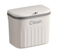 Poubelle murale de cuisine et de salle de bain avec couvercle, conçue pour les espaces compacts pour gérer efficacement et hygiéniquement les déchets (8,5 l, blanc crème)
