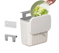 Poubelle murale - mince de déchets suspendus, installation sans outil | Système d'élimination du compost à domicile avec couvercle, organisateur pour la zone de cuisson du tiroir d'étagère de salle de