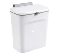 Poubelle Murale Poubelle suspendue avec couvercle, grande capacité, panier de recyclage cuisine, porte d'armoire, salle bains, poubelle murale(9L,White)